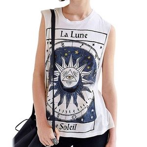 💛 Urban Outfitters La Lune Tarot Card Shirt Tank